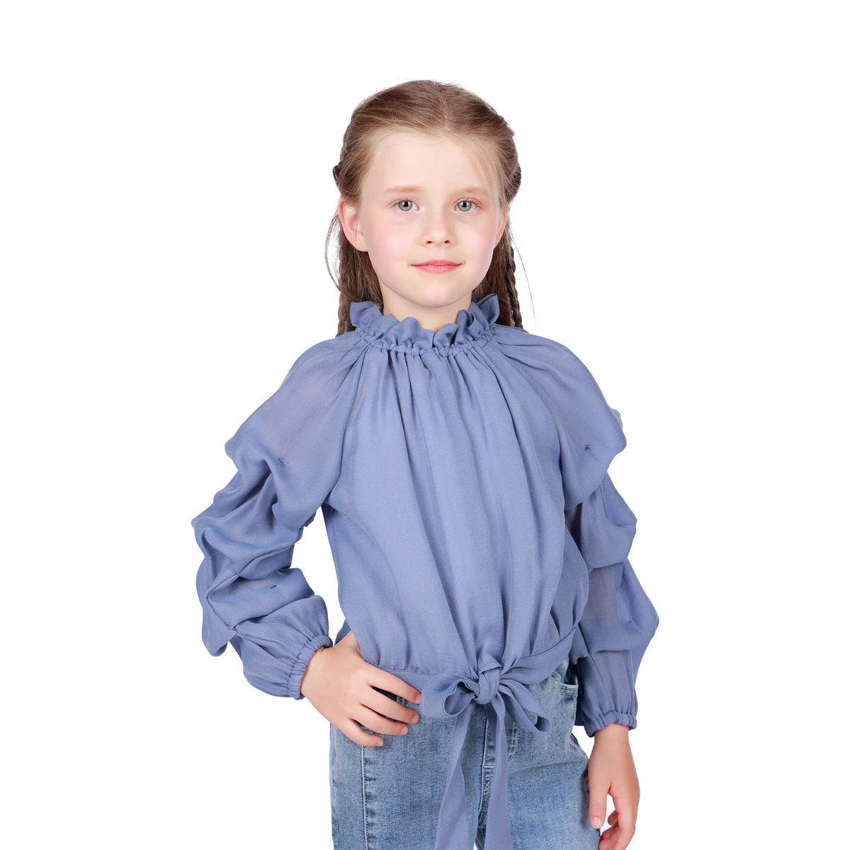 Plain Classic Blouse for Girls Image