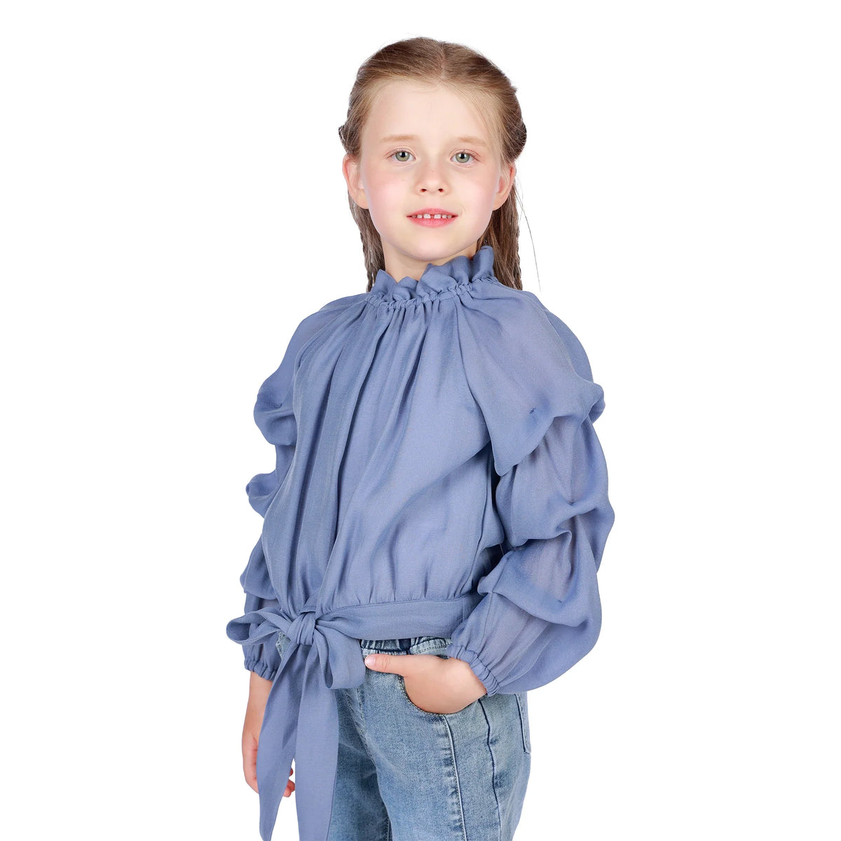 Plain Classic Blouse for Girls Image