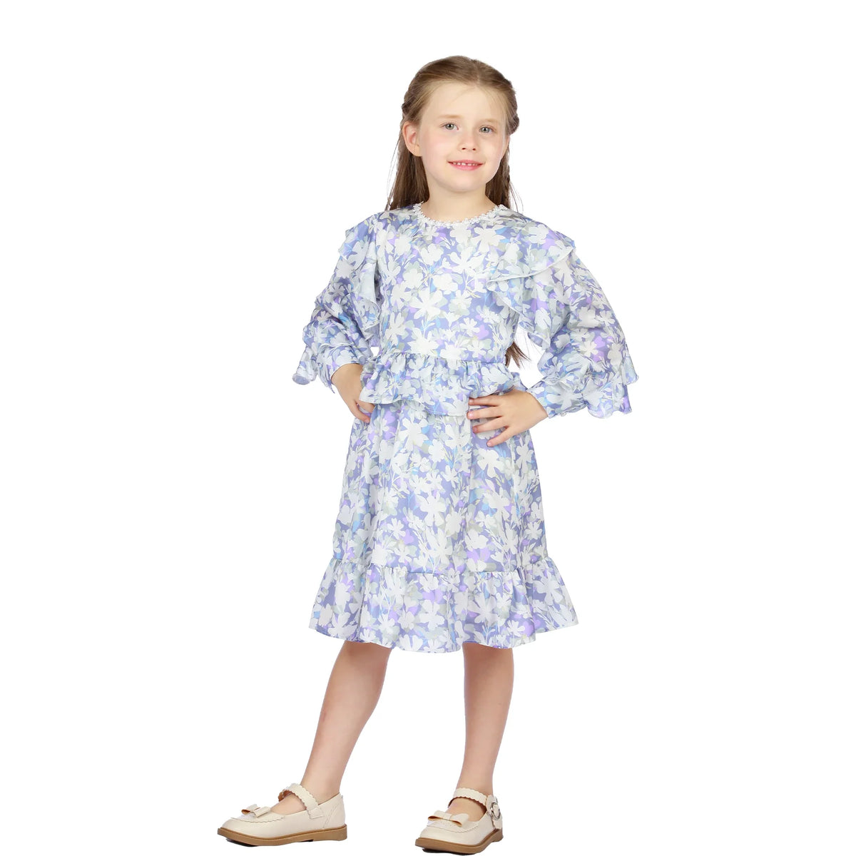 Floral Classic Dress for Girls Image