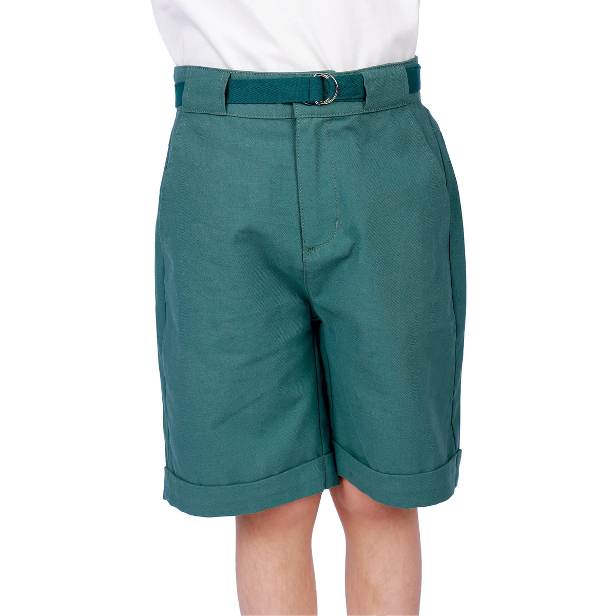 Plain Classic Shorts for Boys Black Green Image