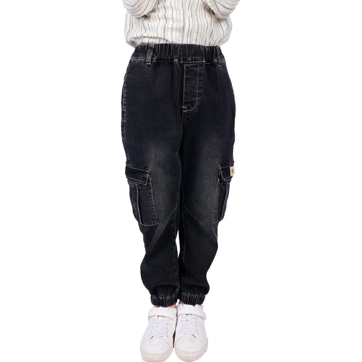 Washed Jeans Classic Pants for Boys Jeans Black Image