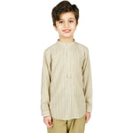 Striped Classic Blouse for Boys Khaki Image