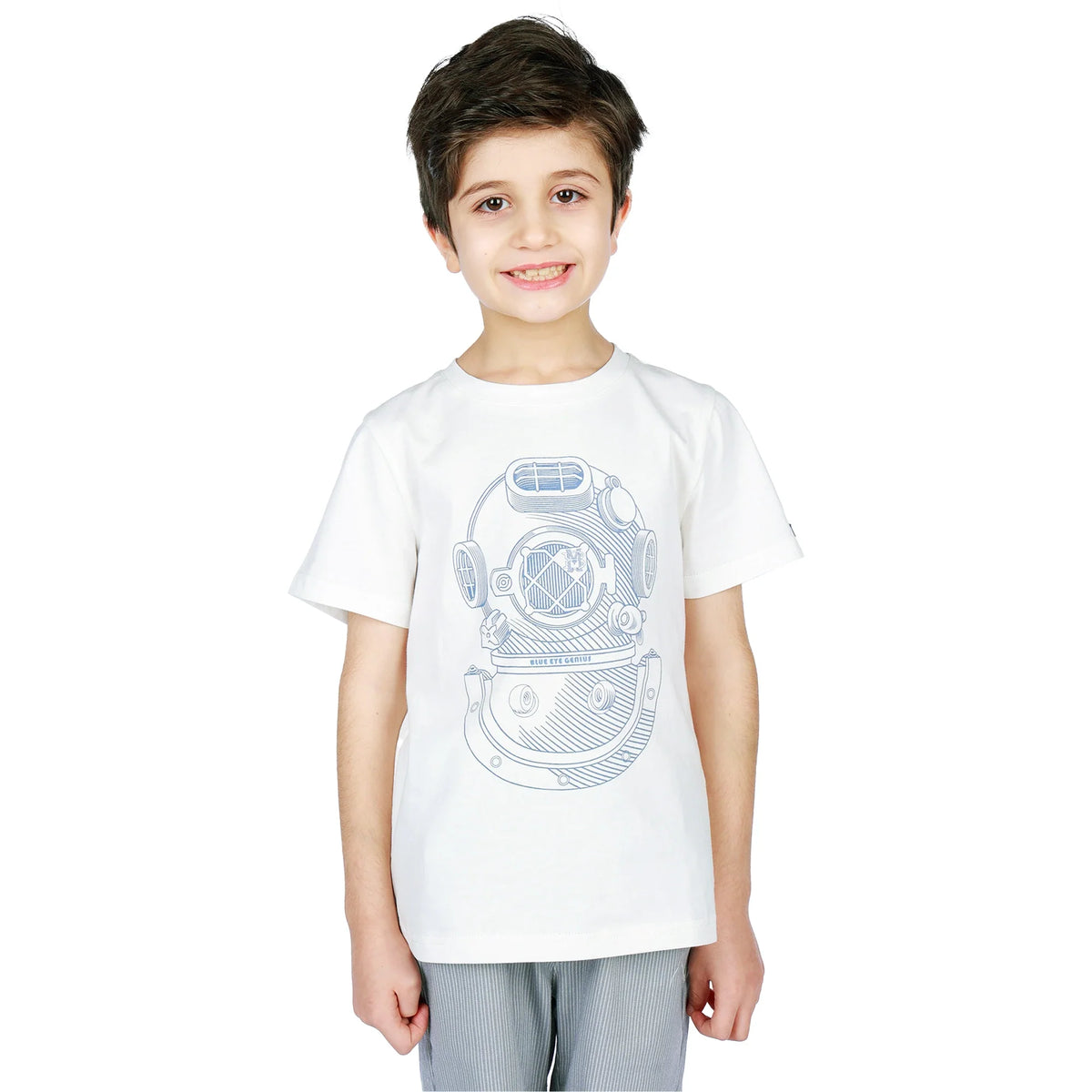 Printed Classic T.Shirt for Boys Off White Image