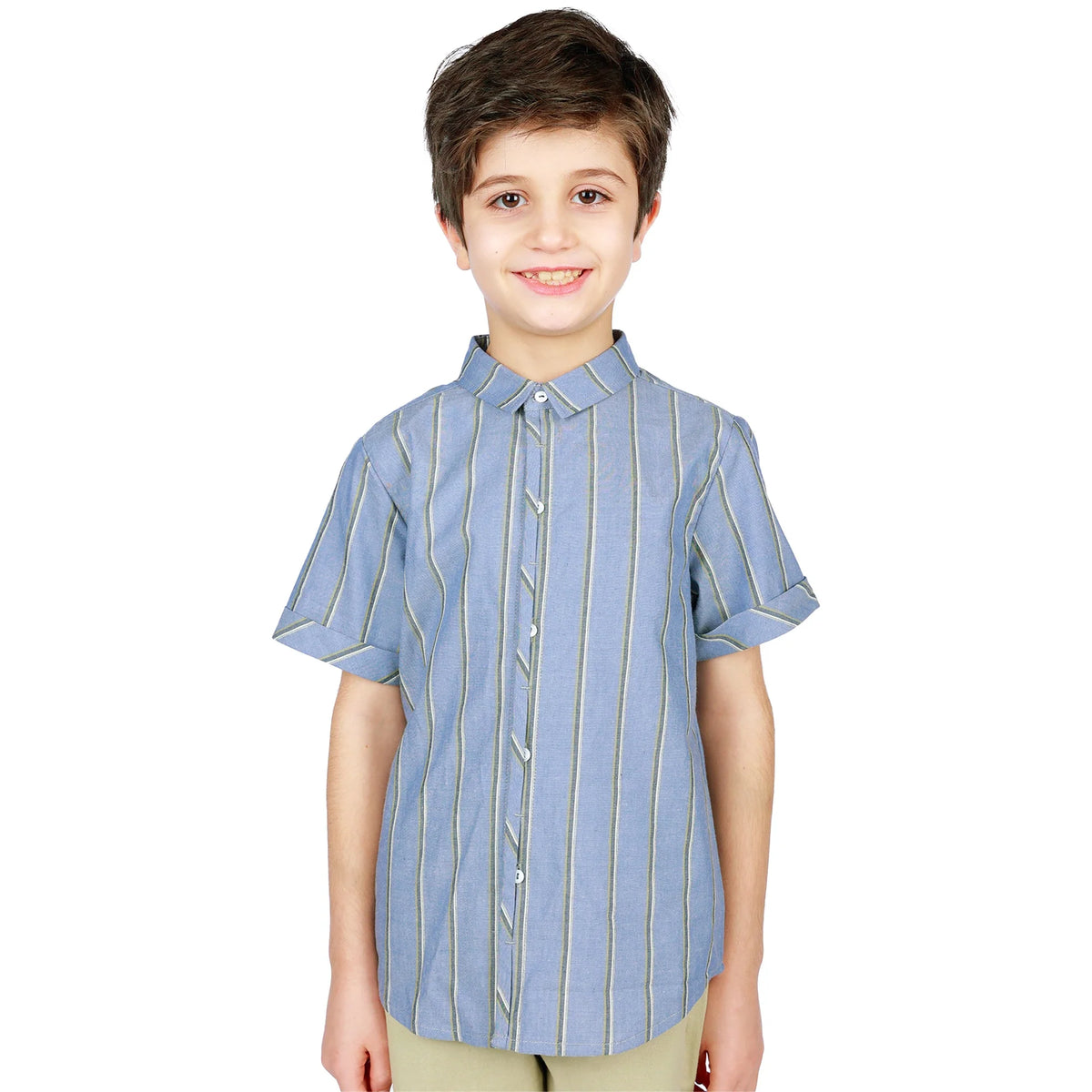 Striped Classic Shirt for Boys Blue Image