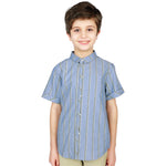 Blue Striped Classic Shirt for Boys Image