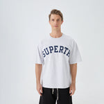 Light Gray Embroidery Street Look T.Shirt for Men Image