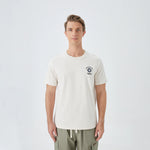 Gray White Printed Street Look T.Shirt for Men Image