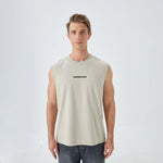 Printed Street Look Vest for Men Khaki Image