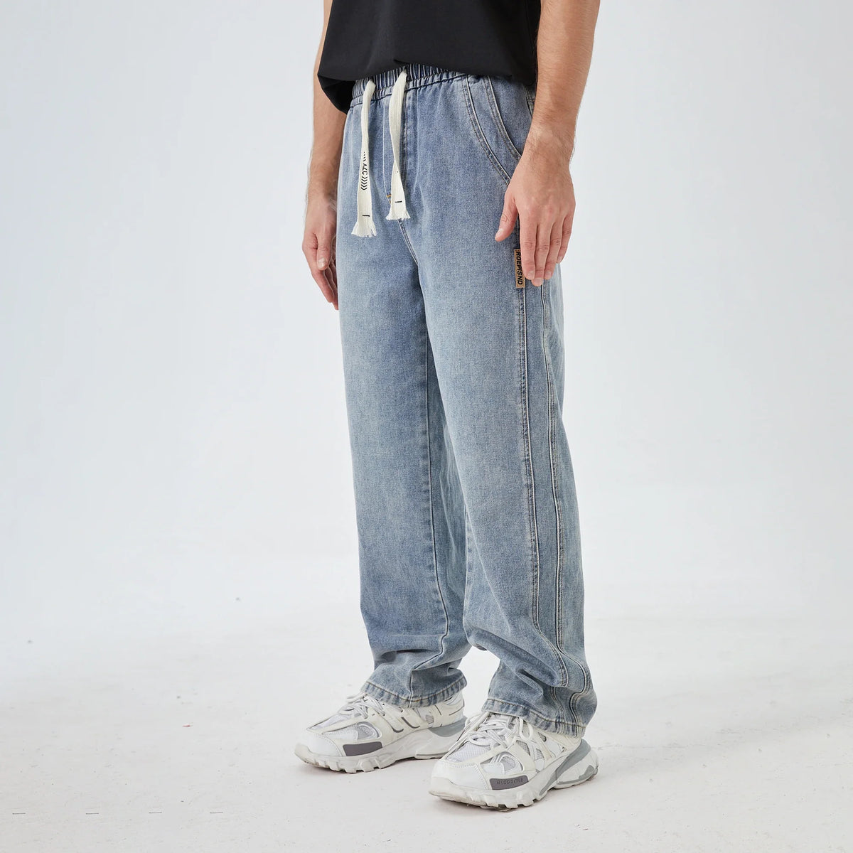 Washed Jeans Street Look Pants for Men