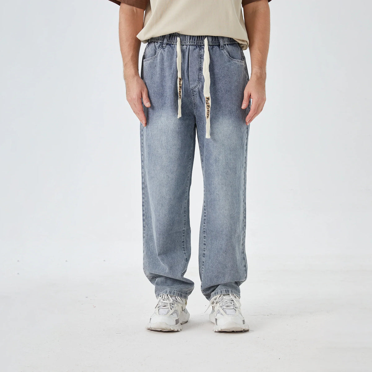 Washed Jeans Street Look Pants for Men