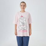 Pink Printed Street Look T.Shirt for Women Image