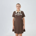 Coffee Printed Street Look Dress for Women Image