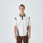 Color Blocked Street Look Polo Shirt for Men White Image