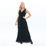 Black Plain Evening Dress for Women Image