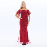 Beaded Evening Dress for Women Maroon Image