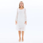 Laced Fashion Dress for Women White Image