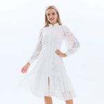 Jacquard Fashion Dress for Women White Image