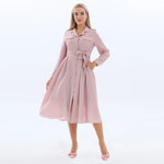Plain Fashion Dress for Women Pink Image