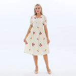Floral Fashion Dress for Women Beige Image