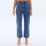 Washed Jeans Fashion Pants for Women Jeans Blue Image
