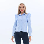 Plain Fashion Shirt for Women Blue Image