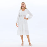 Floral Fashion Dress for Women White Image