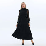 Laced Fashion Dress for Women Black Image