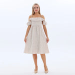 Embroidery Fashion Dress for Women Khaki Image