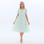 Floral Fashion Dress for Women Green Image