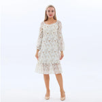 Laced Fashion Dress for Women Beige Image