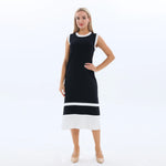 Color Blocked Fashion Dress for Women Black Image