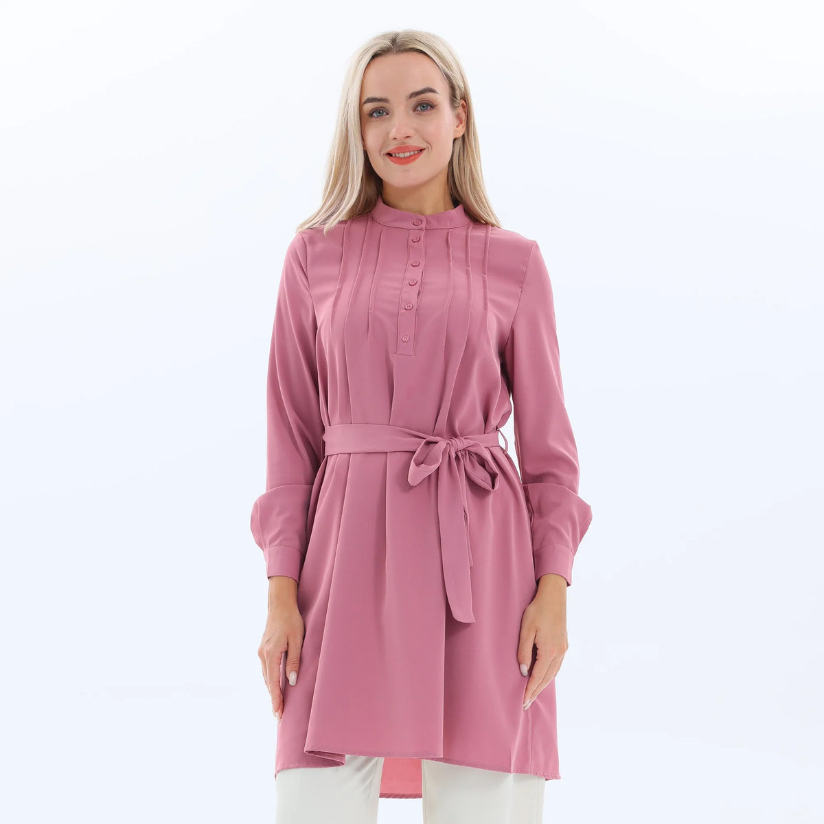 Plain Hijab Blouse for Women Pink Purple Image