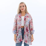 Floral Hijab Jacket for Women Pink Image