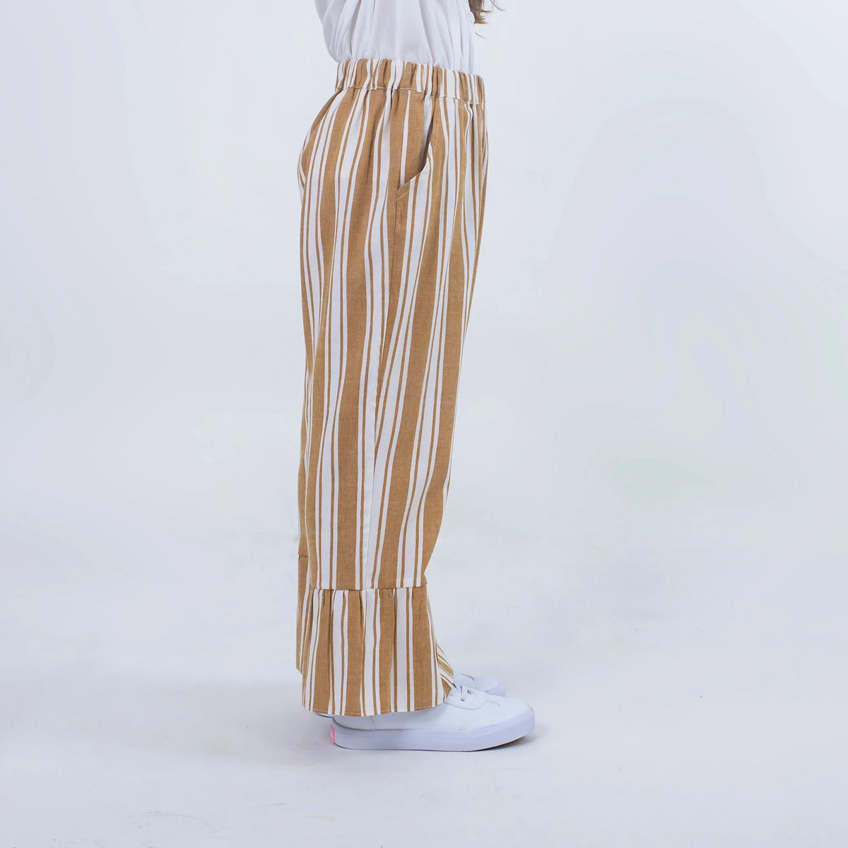 Striped Linen Pants for Girls Image