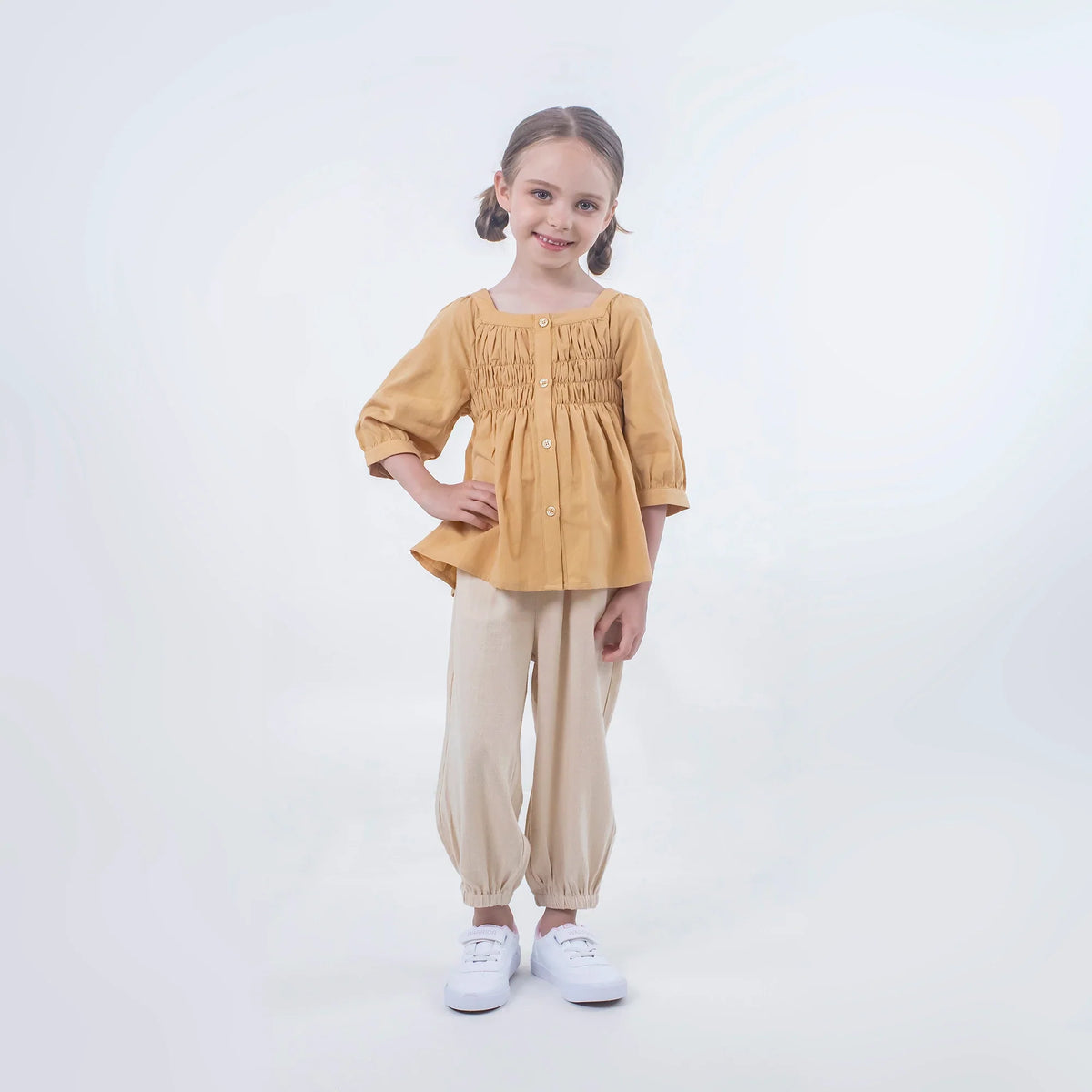 Solid Linen Pants for Girls