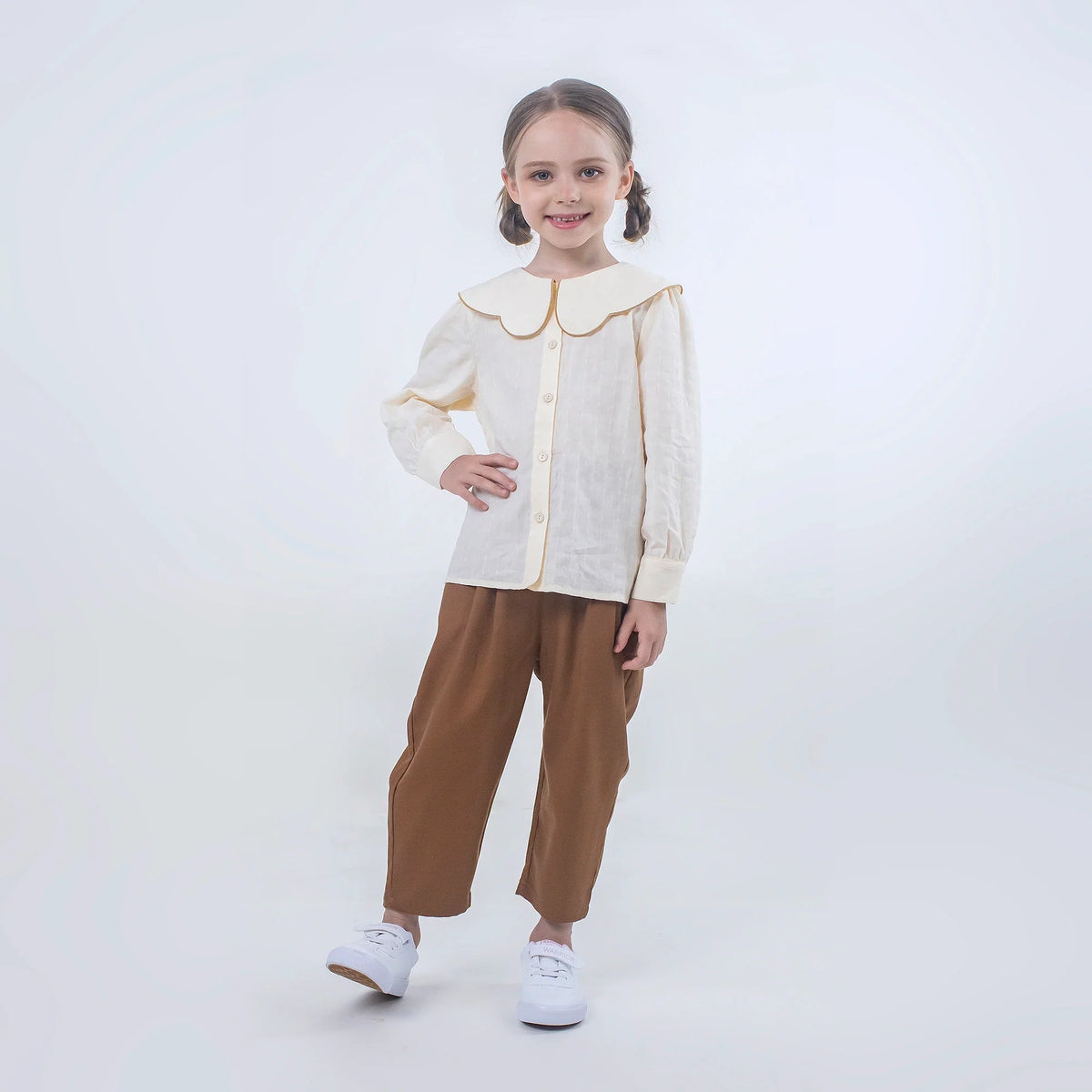 Jacquard Linen Shirt for Girls Image