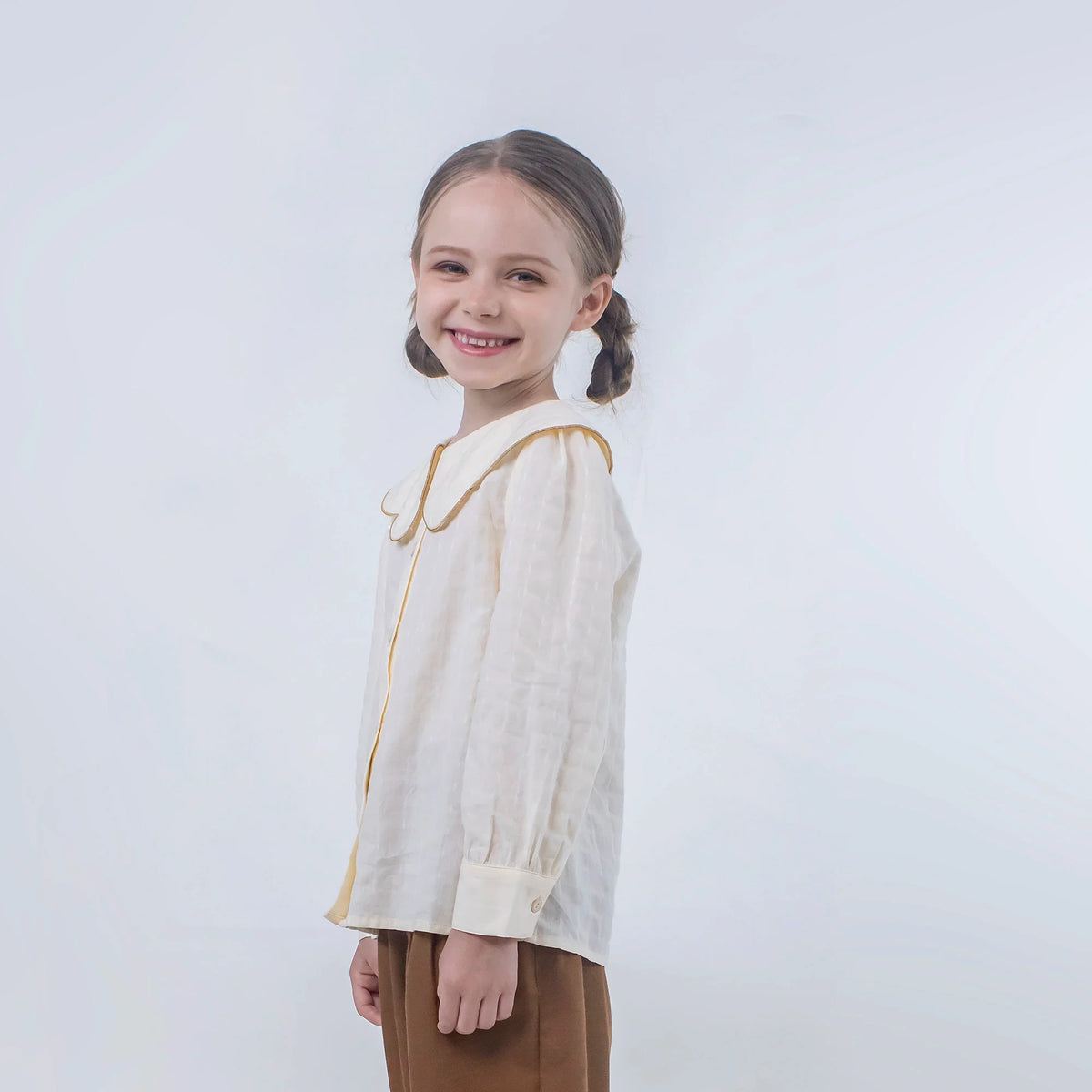 Jacquard Linen Shirt for Girls Image