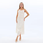 Plain Basic Dress for Women Light Beige Image