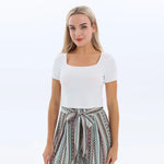 Plain Summer T.Shirt for Women White Image
