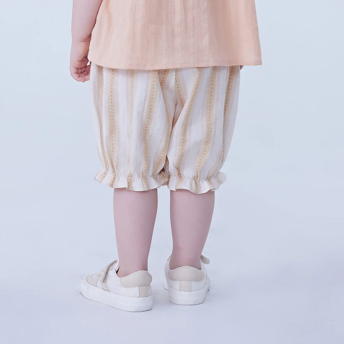 Ankle-Tied Linen Shorts For Baby Girl Image