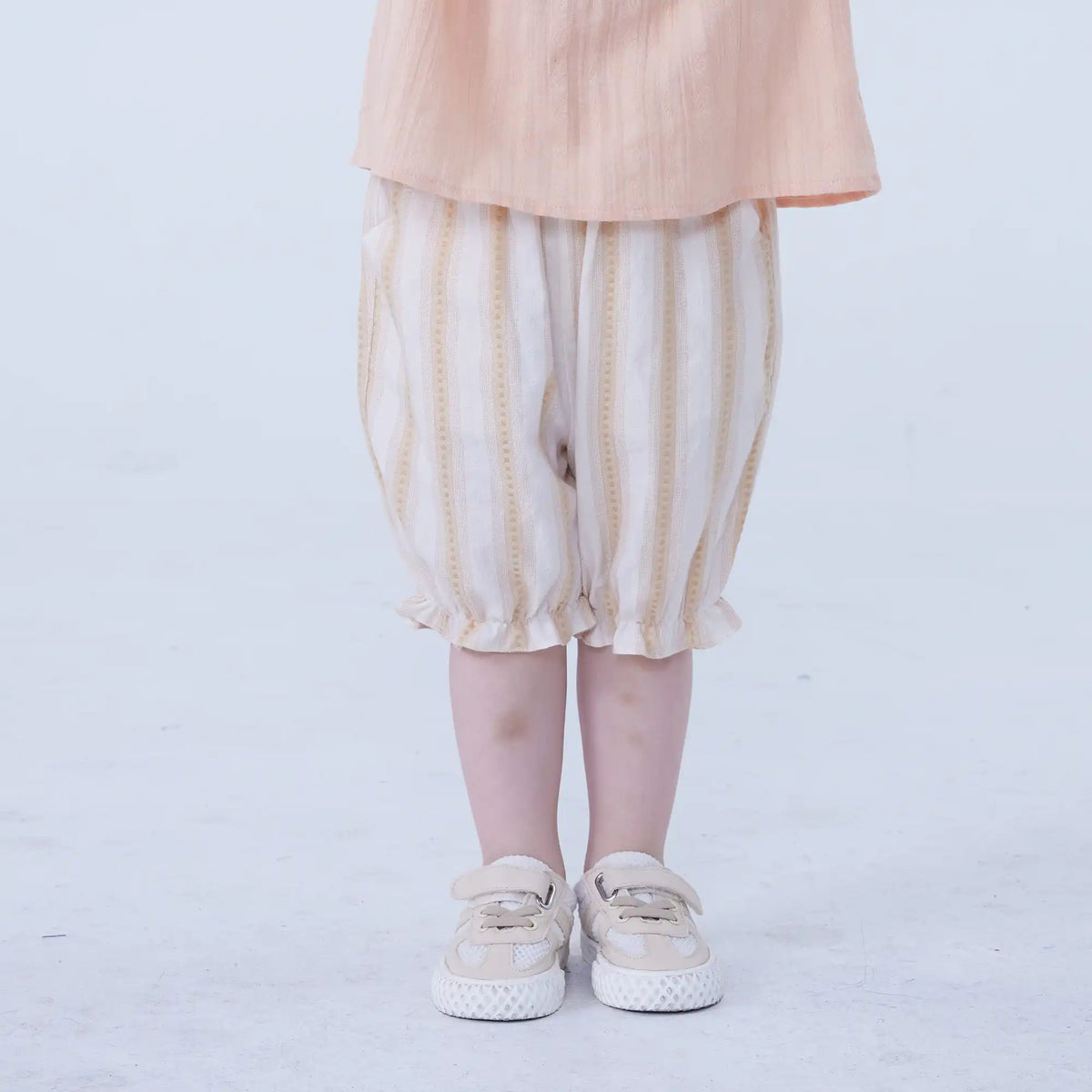 Ankle-Tied Linen Shorts For Baby Girl Image