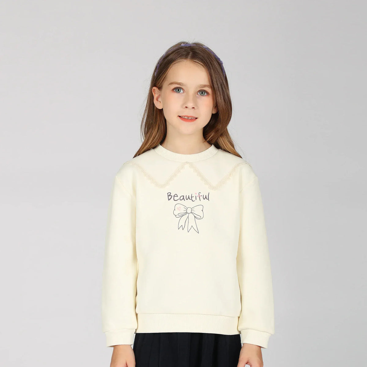 Beige Pullover for Girls Image