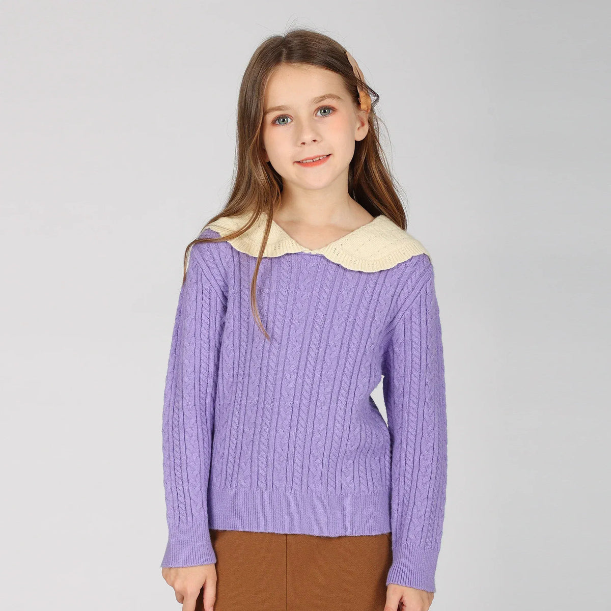Purple Sweater for Girls Image