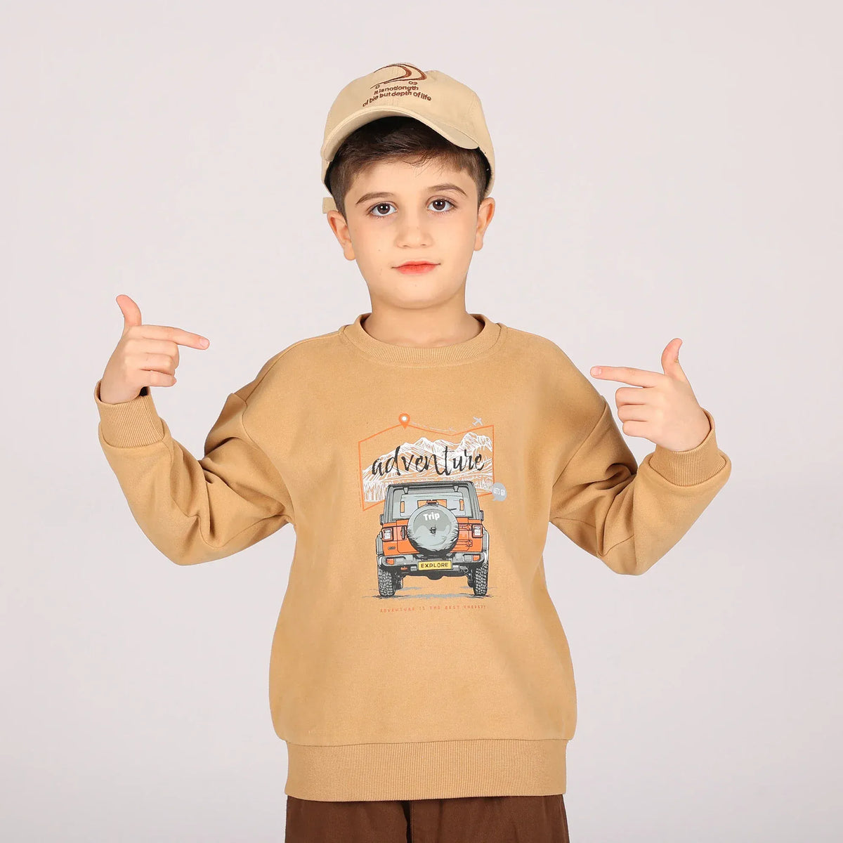 100 | 3Y Khaki 100 | 3Y,40.1,71.2,32.8,- Pullover for Boys Image