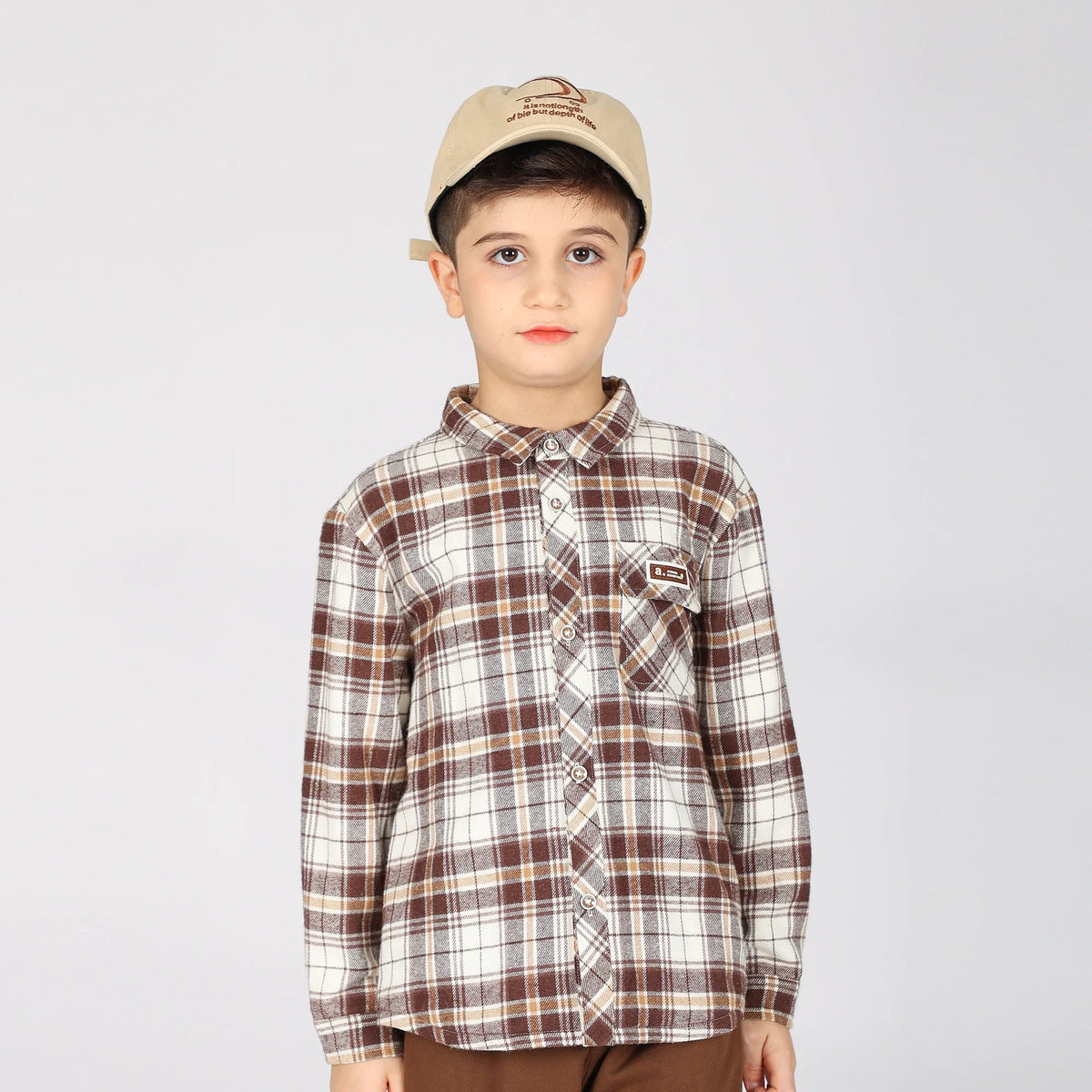 Shirt for Boys 100 | 3Y Coffee 100 | 3Y,43.5,71,35, Image