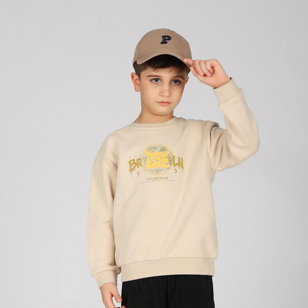 Beige Pullover for Boys Image