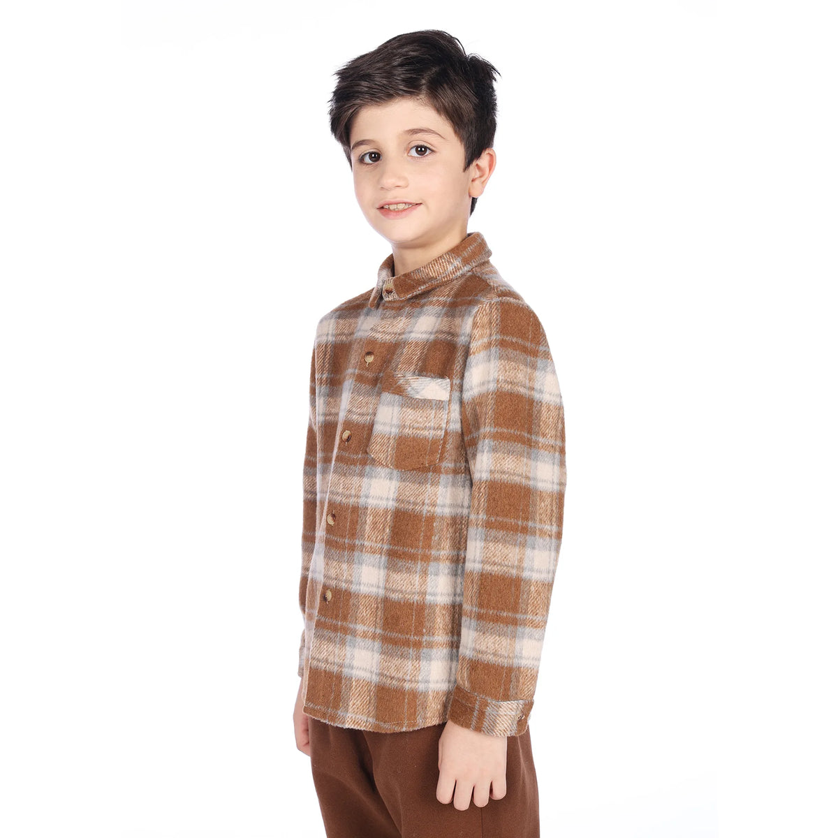 Shirt for Boys 130 | 7-8Y Khaki 130 | 7-8Y,53.5,80,45.5, Image