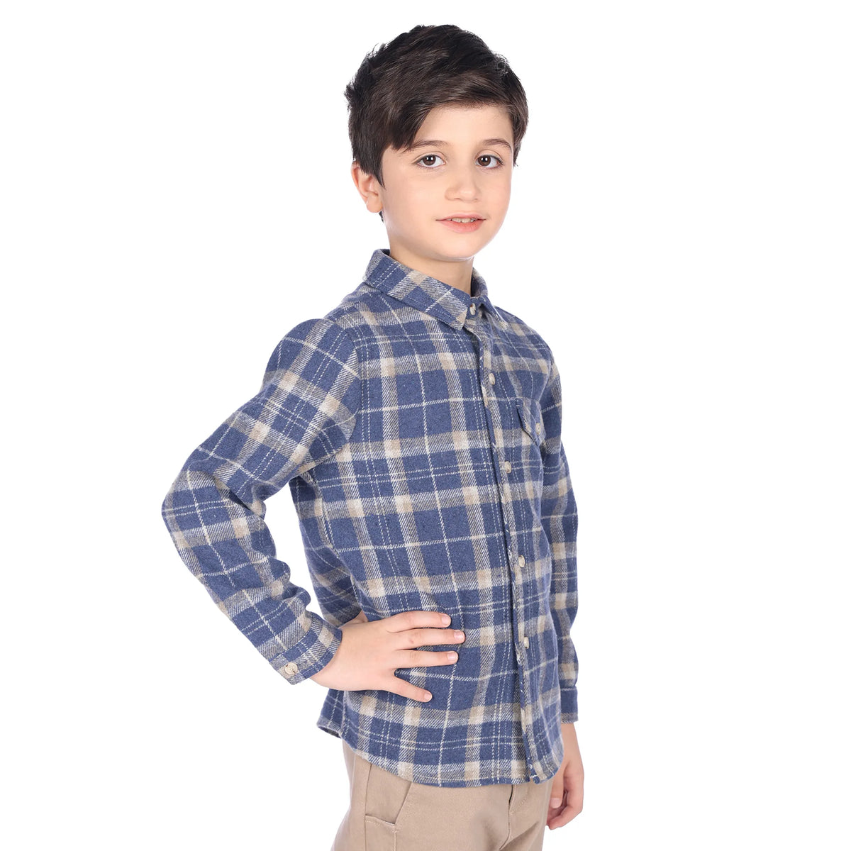 Shirt for Boys 130 | 7-8Y Gray Blue 130 | 7-8Y,53.5,78,45.5, Image