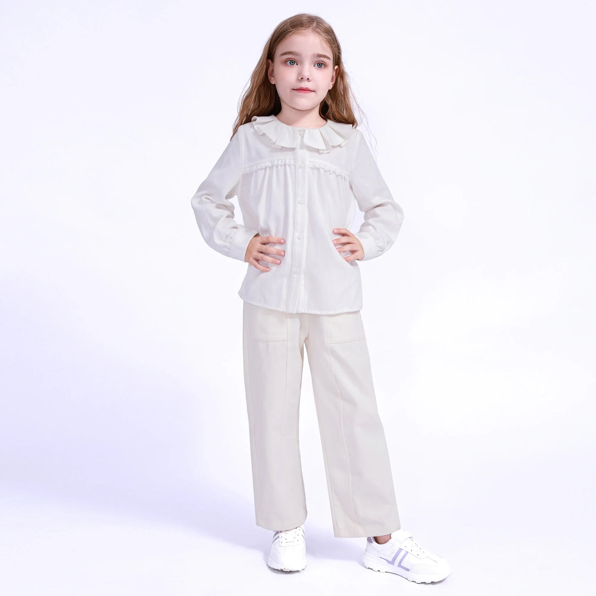 Plain Pants for Girls 120 | 6-7Y Beige 120 | 6-7Y,69,50,- Image