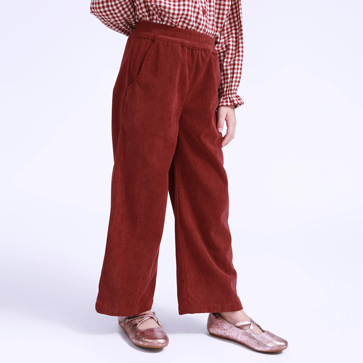 Plain Pants for Girls 130 | 7-8Y Maroon 130 | 7-8Y,75,52,- Image